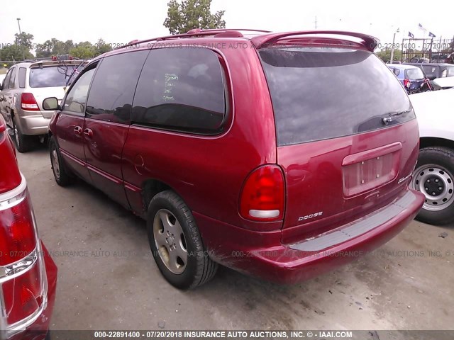 1B4GP74L9YB538071 - 2000 DODGE GRAND CARAVAN ES RED photo 3