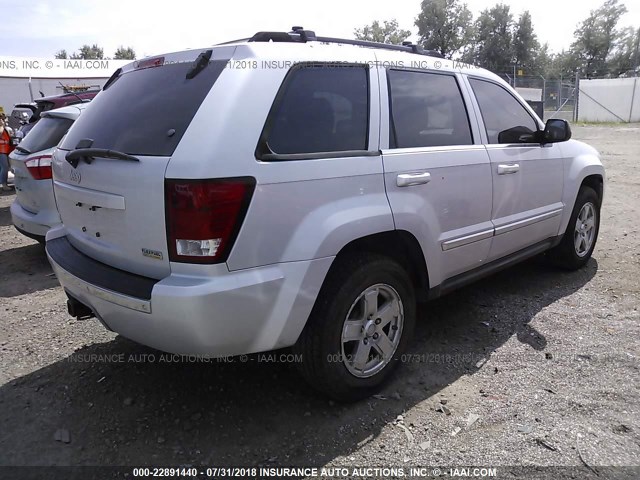 1J8HR58P07C603510 - 2007 JEEP GRAND CHEROKEE LIMITED SILVER photo 4