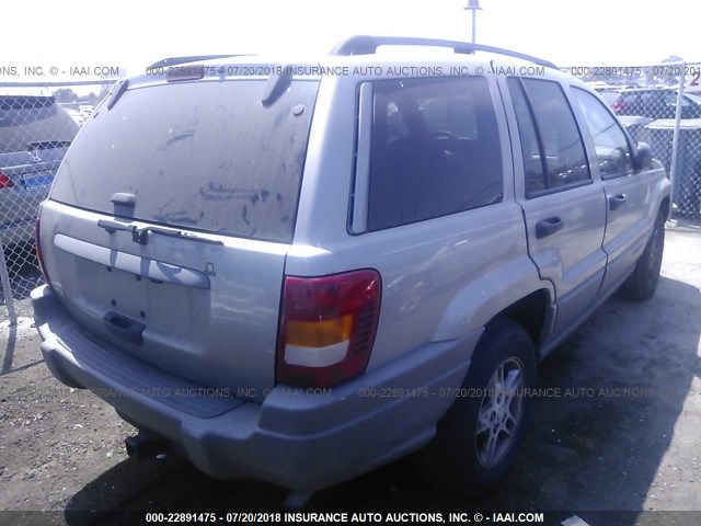 1J4GX48S62C126060 - 2002 JEEP GRAND CHEROKEE LAREDO GRAY photo 4