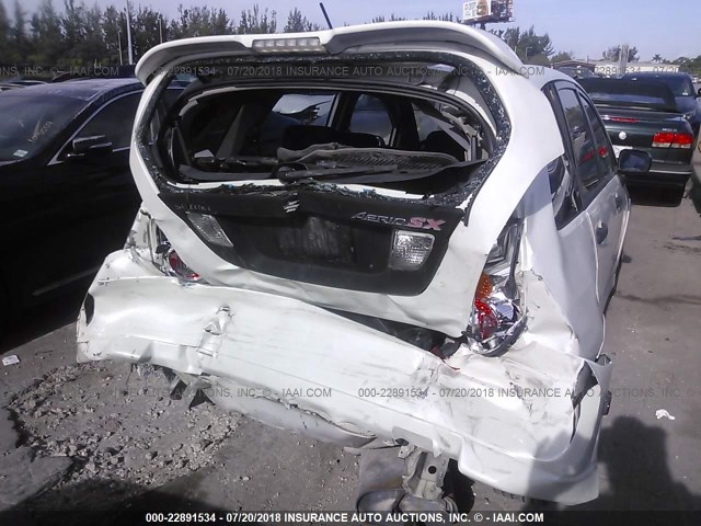 JS2RC62H465350804 - 2006 SUZUKI AERIO WHITE photo 6