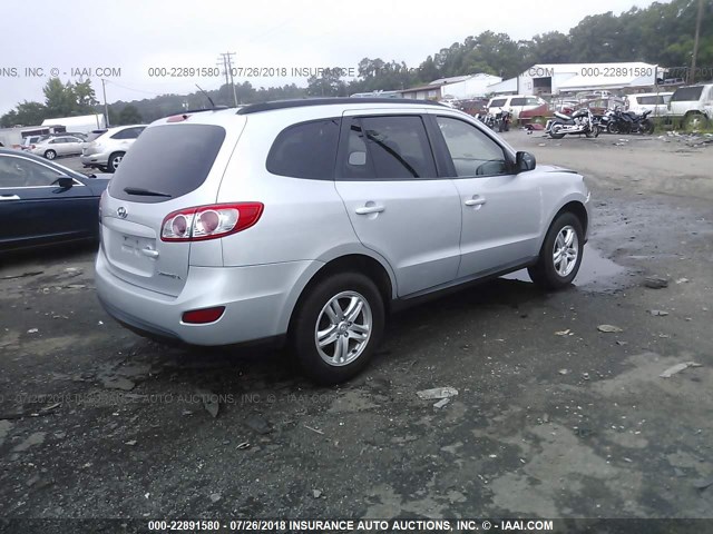 5NMSG3ABXAH338836 - 2010 HYUNDAI SANTA FE GLS SILVER photo 4