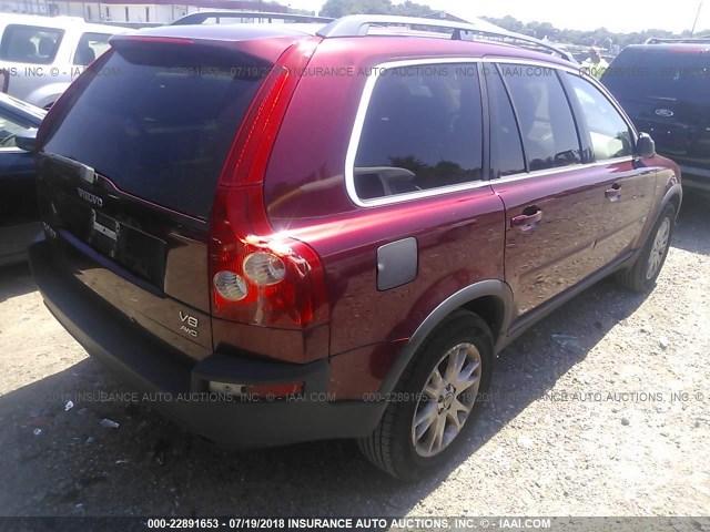 YV4CZ852361234595 - 2006 VOLVO XC90 V8 RED photo 4