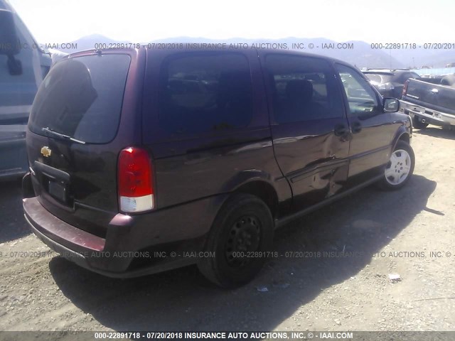 1GNDV23LX6D160254 - 2006 CHEVROLET UPLANDER LS MAROON photo 4