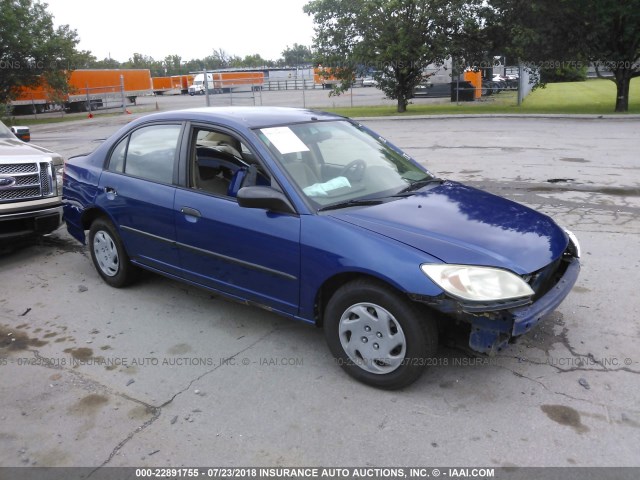 2HGES163X4H634703 - 2004 HONDA CIVIC DX VP BLUE photo 1