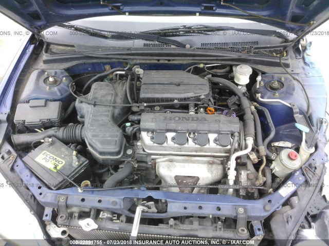 2HGES163X4H634703 - 2004 HONDA CIVIC DX VP Mavi foto 10