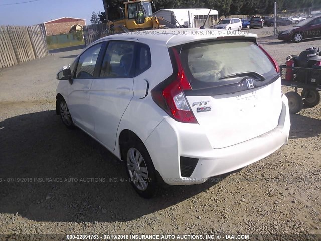 JHMGK5H50GX027480 - 2016 HONDA FIT LX WHITE photo 3