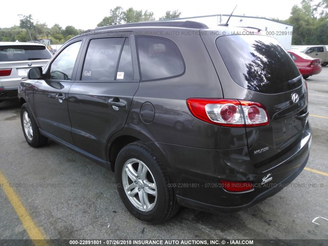 5XYZG3AB6BG078980 - 2011 HYUNDAI SANTA FE GLS Dark Brown photo 3