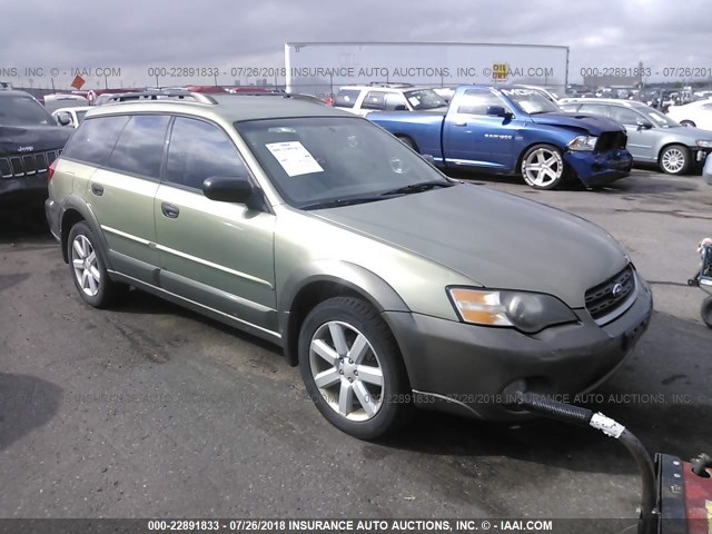 4S4BP61C967312135 - 2006 SUBARU LEGACY OUTBACK 2.5I GREEN photo 1