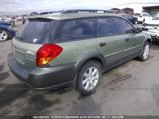 4S4BP61C967312135 - 2006 SUBARU LEGACY OUTBACK 2.5I GREEN photo 4