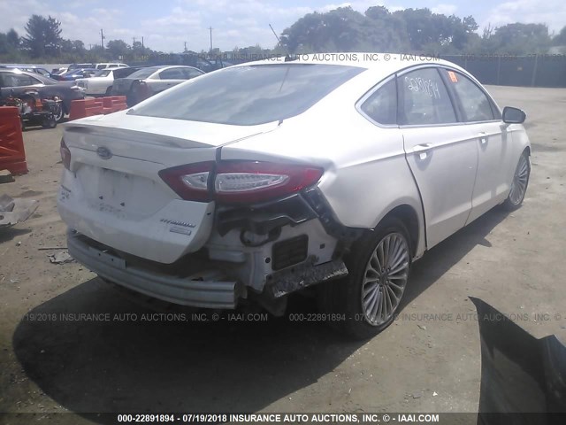 3FA6P0K9XFR103989 - 2015 FORD FUSION TITANIUM WHITE photo 4