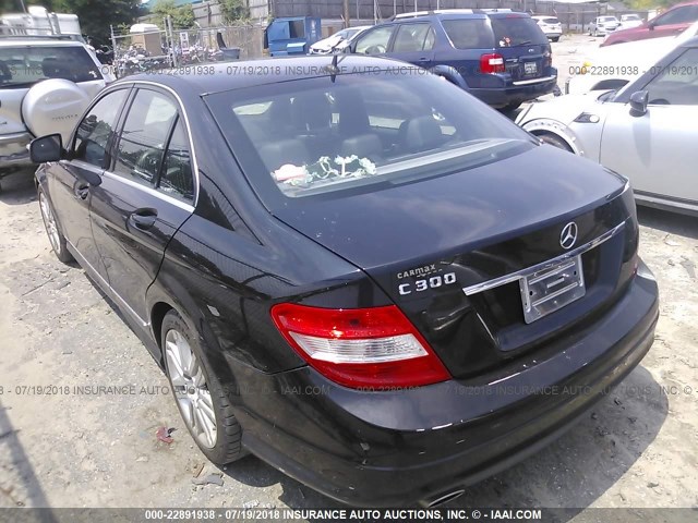 WDDGF54XX9F334134 - 2009 MERCEDES-BENZ C 300 BLACK photo 3