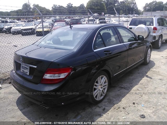 WDDGF54XX9F334134 - 2009 MERCEDES-BENZ C 300 BLACK photo 4