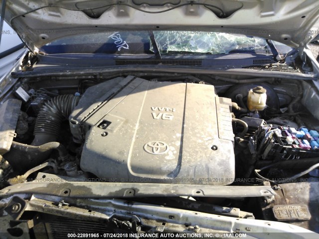 5TFJU4GNXCX021869 - 2012 TOYOTA TACOMA DOUBLE CAB PRERUNNER GRAY photo 10