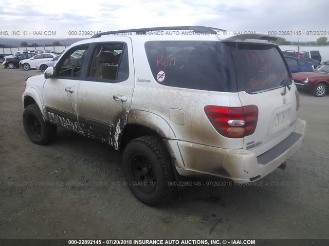 5TDBT48AX2S127746 - 2002 TOYOTA SEQUOIA LIMITED WHITE photo 3