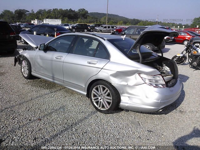 WDDGF81X09F209732 - 2009 MERCEDES-BENZ C SILVER photo 3