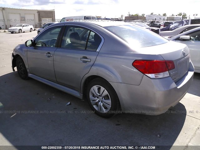 4S3BMAA6XA1229545 - 2010 SUBARU LEGACY 2.5I SILVER photo 3