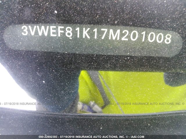 3VWEF81K17M201008 - 2007 VOLKSWAGEN JETTA WOLFSBURG 银色 照片 9