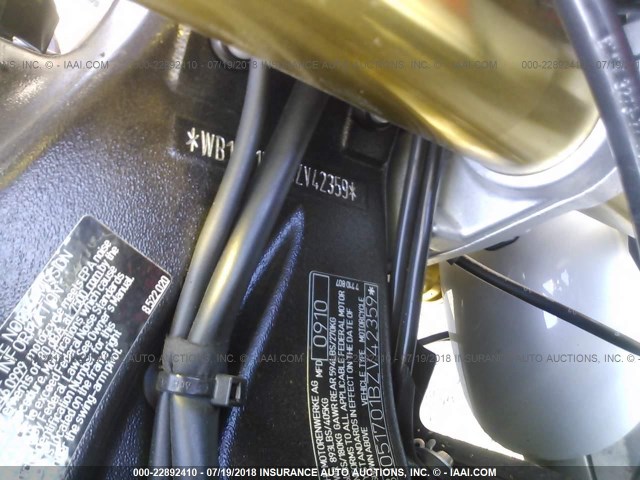 WB1051701BZV42359 - 2011 BMW S 1000 RR WHITE photo 10