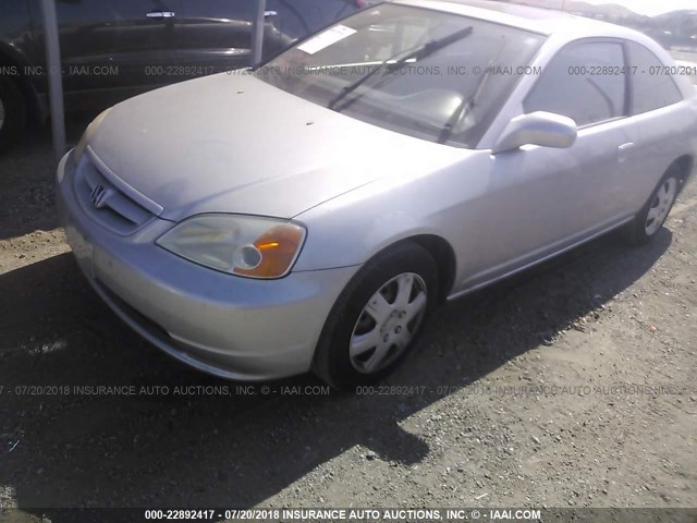 1HGEM22951L005438 - 2001 HONDA CIVIC SI/EX SILVER photo 2