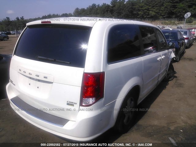 2C4RDGDG3CR108182 - 2012 DODGE GRAND CARAVAN CREW WHITE photo 4