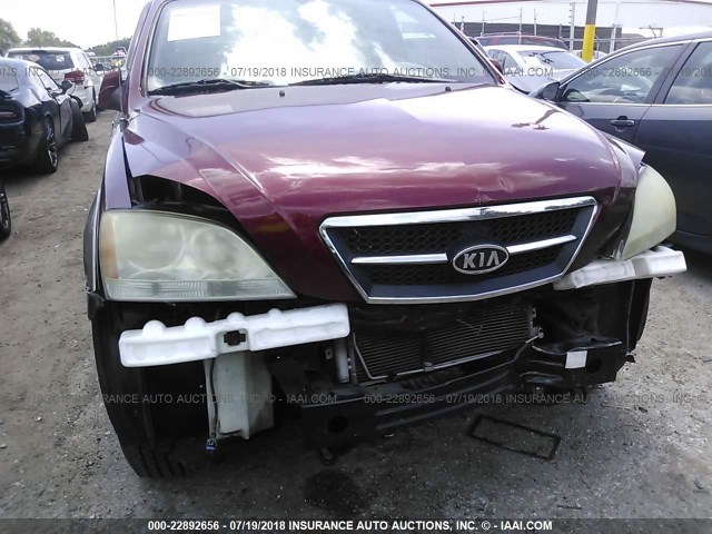 KNDJD733455418935 - 2005 KIA SORENTO EX/LX RED photo 6