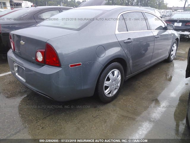 1G1ZG57B88F156215 - 2008 CHEVROLET MALIBU LS ნაცრისფერი ფოტო 4