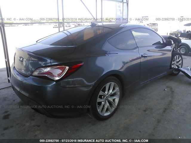 KMHHU6KJ2DU084624 - 2013 HYUNDAI GENESIS COUPE 3.8L BLUE photo 4