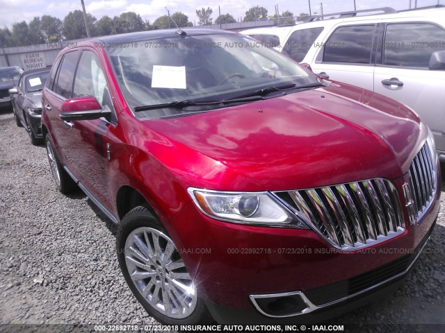 2LMDJ6JK4CBL08406 - 2012 LINCOLN MKX RED photo 1