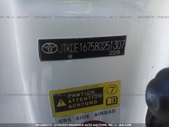 JTKDE167580251307 - 2008 TOYOTA SCION TC 白色 照片 9