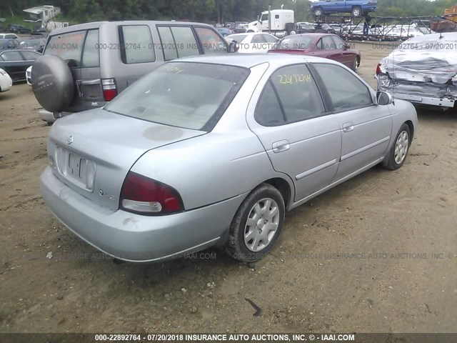 3N1CB51D02L674292 - 2002 NISSAN SENTRA XE/GXE SILVER photo 4