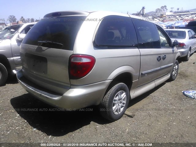 1D4GP24R75B240563 - 2005 DODGE GRAND CARAVAN SE TAN photo 4