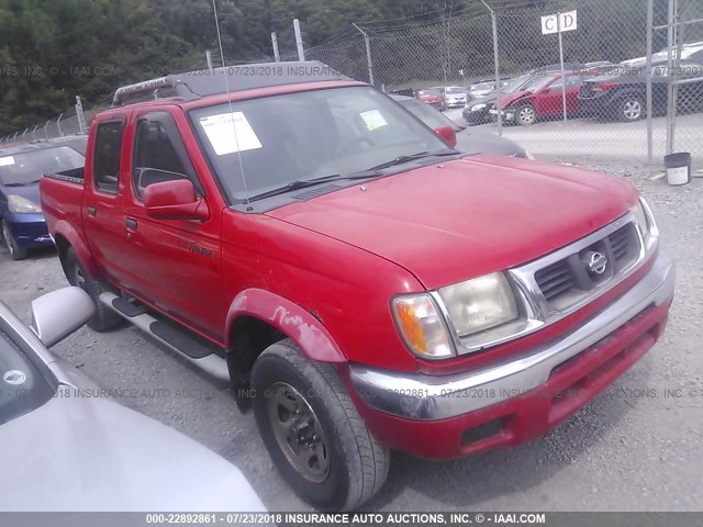 1N6ED27YXYC366945 - 2000 NISSAN FRONTIER CREW CAB XE/CREW CAB SE RED photo 1