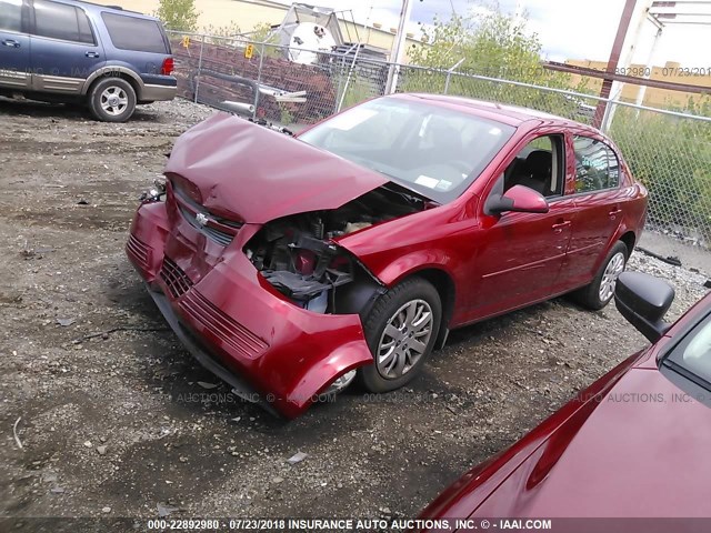 1G1AD5F51A7244637 - 2010 CHEVROLET COBALT 1LT RED photo 2