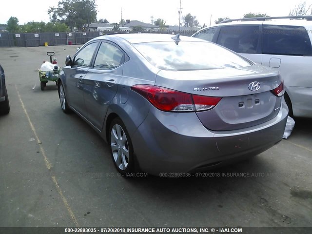 KMHDH4AE3DU671748 - 2013 HYUNDAI ELANTRA GLS/LIMITED SILVER photo 3