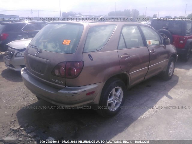 JT6HF10U8X0006611 - 1999 LEXUS RX 300 GOLD photo 4