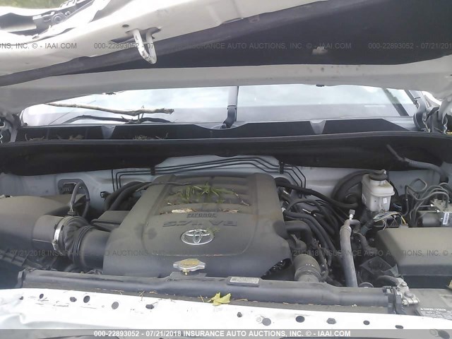 5TFUW5F10EX378086 - 2014 TOYOTA TUNDRA DOUBLE CAB SR/SR5 WHITE photo 10