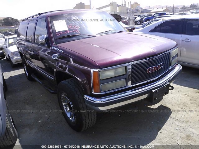 1GKGK26N9NJ728414 - 1992 GMC SUBURBAN K2500 BURGUNDY photo 1