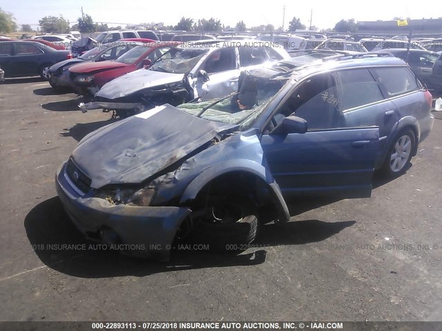 4S4BP62C777319763 - 2007 SUBARU LEGACY OUTBACK 2.5I LIMITED BLUE photo 2