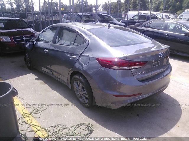 5NPD84LF2JH348680 - 2018 HYUNDAI ELANTRA SEL/VALUE/LIMITED GRAY photo 3