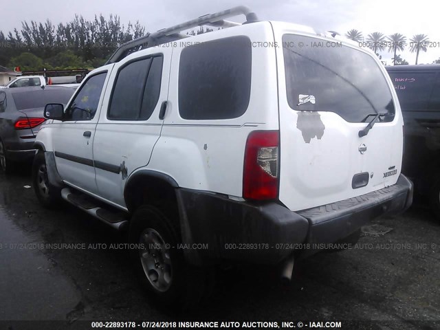 5N1ED28T41C552844 - 2001 NISSAN XTERRA XE/SE WHITE photo 3