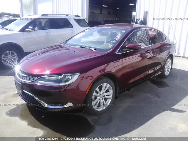 1C3CCCAB3FN528038 - 2015 CHRYSLER 200 LIMITED RED photo 2