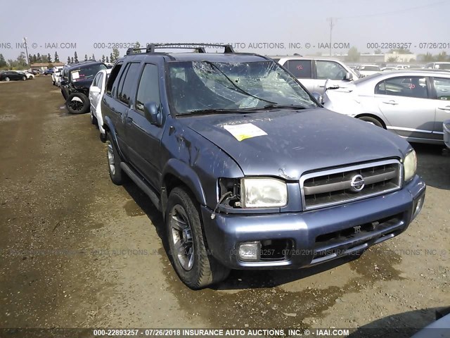 JN8DR09X02W664861 - 2002 NISSAN PATHFINDER LE/SE BLUE photo 1