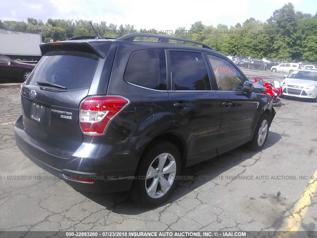 JF2SJAPC1EH500285 - 2014 SUBARU FORESTER 2.5I TOURING GRAY photo 4