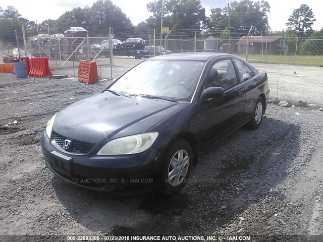 1HGEM21195L041103 - 2005 HONDA CIVIC DX VP BLACK photo 2
