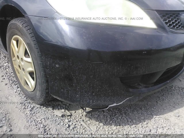1HGEM21195L041103 - 2005 HONDA CIVIC DX VP BLACK photo 6