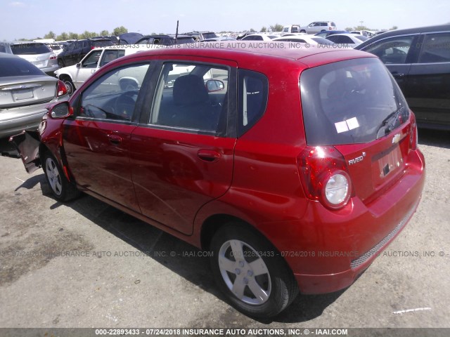 KL1TD66E59B647218 - 2009 CHEVROLET AVEO LS/LT RED photo 3