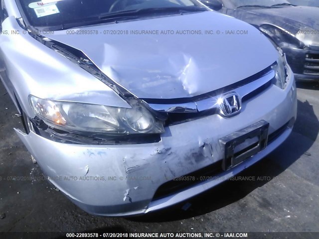 JHMFA36268S029373 - 2008 HONDA CIVIC HYBRID SILVER photo 6