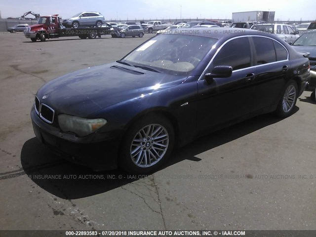 WBAGL63424DP69800 - 2004 BMW 745 I BLUE photo 2