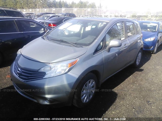 3N1CE2CPXEL369772 - 2014 NISSAN VERSA NOTE S/S PLUS/SV/SL SILVER photo 2