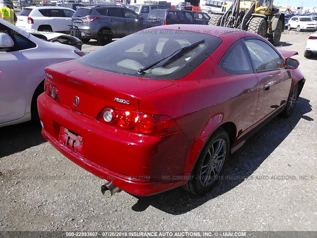 JH4DC54856S015563 - 2006 ACURA RSX RED photo 4